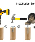 Installation steps for Eight Pack Two Inch Ball Caster Wheels With Swivel Stem In Antique Brass For Furniture Chairs Sofas And Cabinets