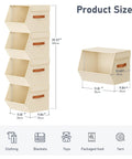 Stackable Closet Organizers And Storage Bins With Open Front Design Steel Frame And Fabric Baskets size illustration