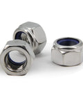 Rock Solid M16 X 2mm Nylon Insert Hex Lock Nuts Built Tough With Top Notch 304 Stainless Steel for truck upgrades, pack of 20.