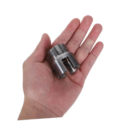 Popetpop 3 Pcs Pvc Pipe Threading Kit Featuring Internal External Thread Cutter Set hand holding a half inch cutter for plumbing.