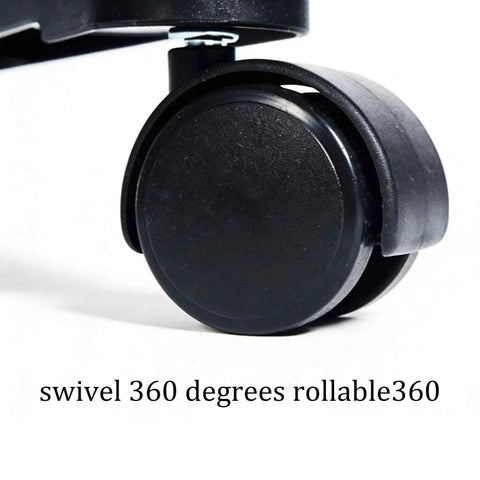 Close-up of Four Pack One Inch Swivel Caster Wheels With M8 Threaded Stem Brakes Smooth As Butter Glide for easy rotation.