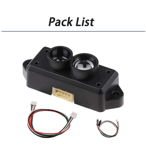 TFmini-S LiDAR Module High Precision ToF Laser Radar Distance Sensor with wires and connectors for robotics DIY projects.
