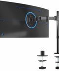 Ultra Flexible Monitor Arm Desk Mount For 13 To 38 Inch Ultrawide And Regular Monitors Up To 32 Inches, 22 lb Capacity, Black, side view