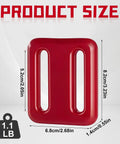 Two Pack Red Diving Weight Belt Set With Vinyl Coated Lead Weights 1 Lb Each 0.5 Kg Dual Weight Blocks size dimensions view