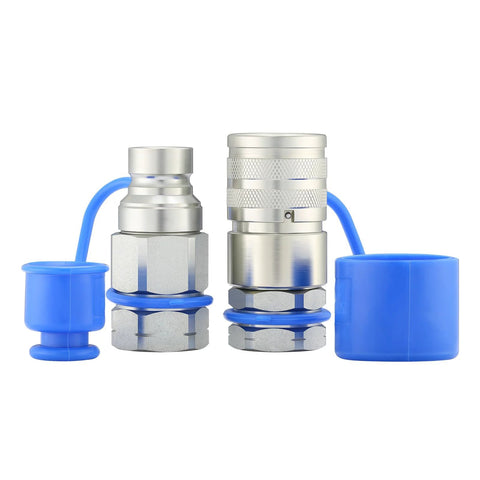 MEASUREMAN blue rubber dust caps for 1/2 in flat-face hydraulic quick-connect couplers, 4 sets