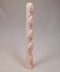 Learn To Carve A Native American Chief Face With A 12 Inch Hand Cast Resin Study Stick Kit side view of carved practice faces