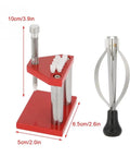 Red Hand Plunger Puller Set For Watch Repair, Durable Alloy Steel Kit with 10 Plastic Dies, red ergonomic tool base