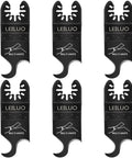 Six-Piece Oscillating Tool Hook Knife Blade Set For Carpet, Roof Shingles, Soft Materials With Storage Bag, Double Edged Universal Blades