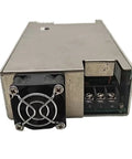Beefy 480W Power Supply With 24V Output AQFV480F-24SXN Industrial Grade Unit Heavy Duty Metal Casing One Color Finish Ideal For Automation CNC LED Projects And Industrial Electronics, front view with cooling fan and terminal block