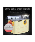 Compact Sliding Table Saw Featuring Dust Free Air Filtration And Rugged Woodworking Workbench Harnessing A Beast Mode 1300W Motor For Hella Spotless Cut Lines with visible table scale and extraction port.