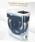 4L Filament Dryer Box for 3D Printer Spools with Dehydrator and Spool Holder, drying PLA PETG ABS TPU filaments, transparent view