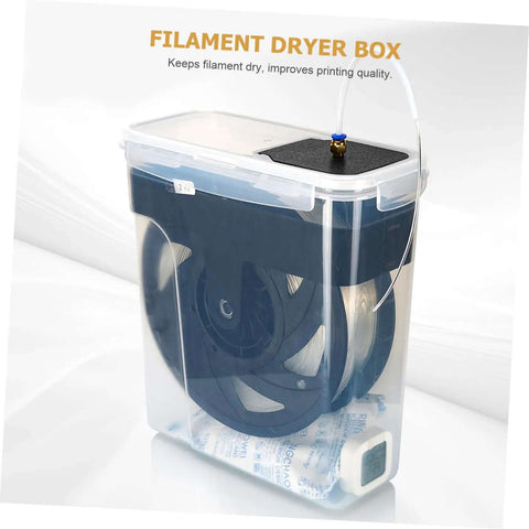 4L Filament Dryer Box for 3D Printer Spools with Dehydrator and Spool Holder, drying PLA PETG ABS TPU filaments, transparent view