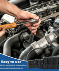 Person using 70500 Tap Socket Set, 8-Piece Tap Socket Wrench Set For Fractional MCTI Standard Taps in automotive maintenance
