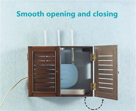 Wall Mounted Cable Organizer Box Perfect For Set Top Box And Router Storage With Perforation Free Design open displaying router