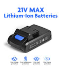 21V Cordless Drill Kit 1.5Ah Li-Ion Battery with overcharge and temperature protection features