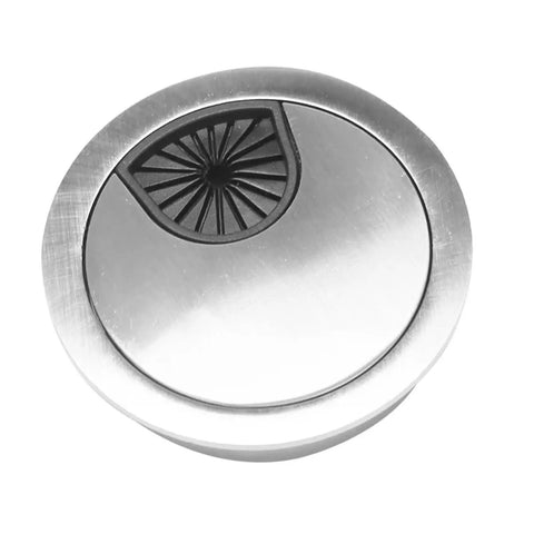 Eight Piece Desk Grommet Cable Hole Cover Kit For Clean Cord Management On Home Office And Computer Desks 53mm Zinc Alloy Durable Frame Smooth Finish Lets Cables Pass Through Easily And Keeps Your Workspace Neat And Slick, top view