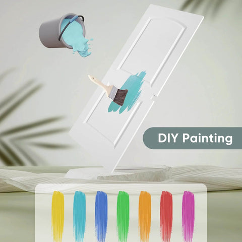 Smooth Sliding Pocket Door Kit 24x80 With Raised 2 Panel Arch Top White Primed Door Slab shown in paint illustration.