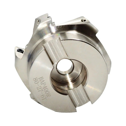 R8 Face Mill Cutter Set 80mm With BAP400R Arbor And APMT1604 Carbide Inserts 6 Flutes Cutter 27mm Bore 80mm Diameter close-up