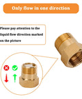 Brass check valve, 3/4 in female to 3/4 in male threads, one-way backflow preventer, 2 pcs, front view