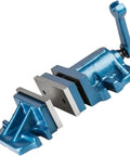 Heavy Duty 150mm Precision Milling Machine Vise With Two Piece Limitless Design For Milling Drilling And CNC Applications, blue alloy steel construction.