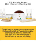 DIY Starter Waxing Kit For Home Or Pro Salon Use With All Purpose Honee Wax, Wax Warmer, Pre And Post Care, Muslin Strips, And Applicators