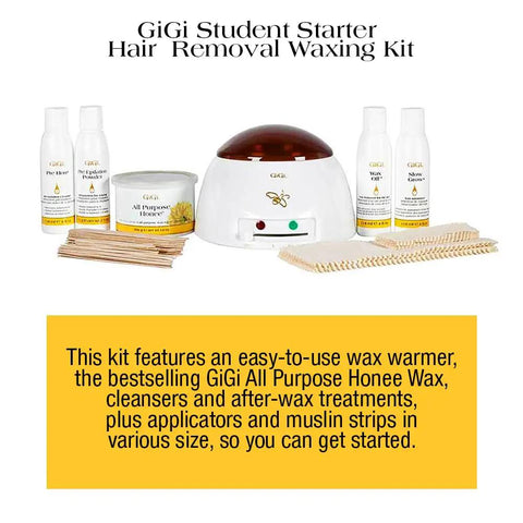 DIY Starter Waxing Kit For Home Or Pro Salon Use With All Purpose Honee Wax, Wax Warmer, Pre And Post Care, Muslin Strips, And Applicators