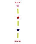 Sensory Path Floor And Wall Decals Set Of 9 Vinyl Designs For Classrooms And Daycares, Kid-Friendly, Start and Stop line with stars