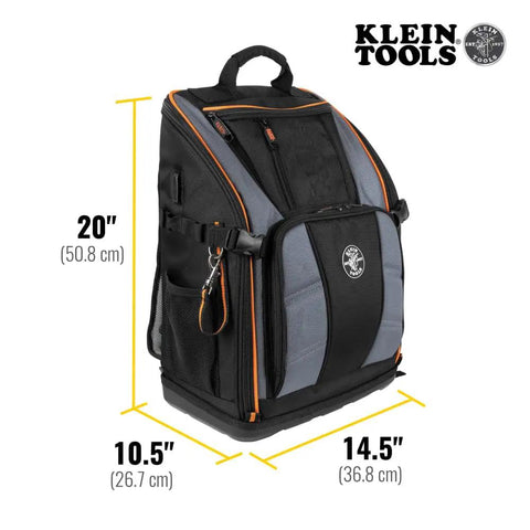 Tool Backpack Station Pro Heavy Duty Organizer With 27 Pockets, Large Interior And Molded Bottom, Electrician Tool Bag Dimensions