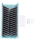 Reusable Silicone Hair Catcher Avoid Clogging Bathtub Drain showing teal and gray hair trap with included adhesive and screws.