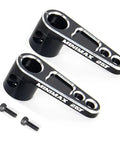 2 Pack 25T Servo Horn Aluminum Steering Arm Replacement For Futaba Savox Power HD Servos with screws, black CNC machined metal