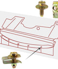 Heavy Duty 20x M6 1.0 Car Body Bolts With 10mm Hex Head And 17mm Washer Plus 20x U Nuts Clips Under Tray Splash Shield Fasteners Yellow Zinc Finish diagram