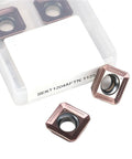 Close-up of Pro Grade Carbide Inserts For CNC Metal Turning Tools, Stainless Steel Milling And Machining, Lathe Cutting Inserts