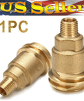 Heavy-Duty Propane Quick Connect Adapter QCC1 Type 1 To One Quarter Inch Male NPT Brass Tank Connector For RVs.
