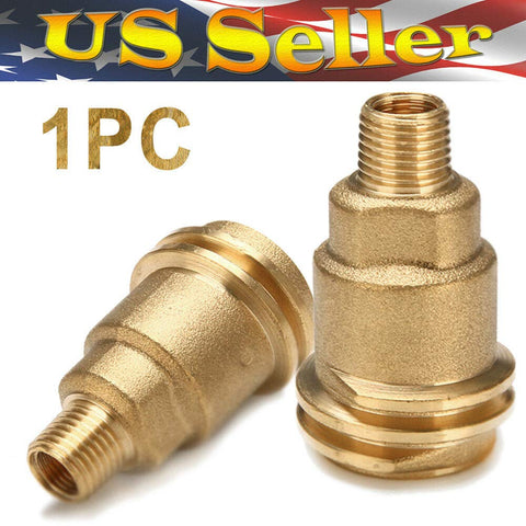 Heavy-Duty Propane Quick Connect Adapter QCC1 Type 1 To One Quarter Inch Male NPT Brass Tank Connector For RVs.