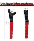 Adjustable Pin Spanner Wrench For Angle Grinders, Real Tough Tool Steel Build, showing dimensions of 7.5 inches length.