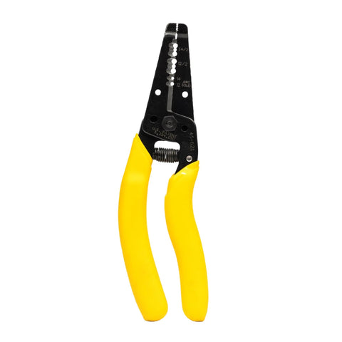 Reflex Super NM Cable Stripper For 12/2 And 14/2 Solid NM Wire, Dual Stripper Heads, with yellow textured grip handles
