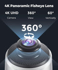 All In One 360 Degree 4K Conference Camera With AI Speaker Tracking Noise Cancellation And Zoom Meet Teams Compatibility