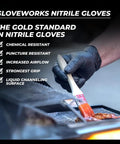6 Mil Black Nitrile Disposable Gloves With Raised Diamond Grip for auto work, cleaning, and food prep, comfortable fit, grilling
