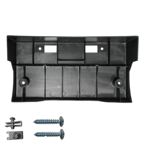Front Bumper License Plate Frame Bracket For Nissan Frontier 2005 2006 2007 2008 2009 2010 2011 2012 2013 2014 2015 2016 2017 2018 2019 Steel Bumper Direct Replacement No Drilling, black ABS plastic with screws and clips