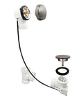 Heavy Duty Cable Driven Bath Waste Drain Assembly With Twenty Seven Long Cable And Solid Brass Handle Fits One Half Schedule Forty PVC Pipe Featuring Smooth Pop Up Stopper Valve And Tight Strainer Plate For Hassle Free Bathroom Updates components displayed