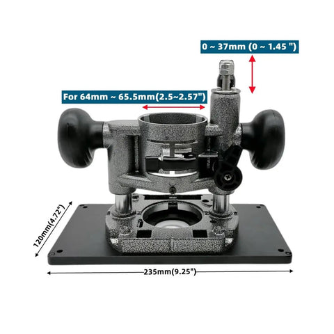 Top Shelf Router Lift Installation Kit With Aluminum Insert Plate For 65mm Trimming Machines And Precision Woodworking Rig