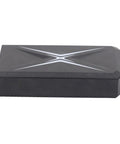 Portable Mini Ups Battery Backup 10400Mah black unit with sleek design for routers, modems, and cameras during outages.