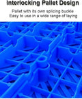 Lightweight Waterproof Plastic Pallets With Interlocking Grid Tray for garage and warehouse storage, blue close-up design