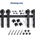 6 Ft Double Door Sliding Barn Door Hardware Track Kit With Straight Pulley Built To Last Heavy Duty Steel Black Powder Coat parts