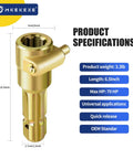 Heavy Duty PTO Extension Adapter For Tractors, One And Three Eighths Inch Six Spline Female And Male, Push Pin Quick Yoke, 70 HP PTO Shaft Extension, Alloy Steel Build, 6.375 Inch Overall Length, 4.125 Inch Extendable, Easy Quick Connect shown with dimensions
