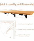 Wall Mounted Folding Table For Garage And Laundry Room Use, Handy Home Wall Desk And Folding Workbench, Space Saver That Handles Up To 100 Lbs, Solid Wall Mount Only, 15.7 By 31.5 Inches, Easy Fold Down Surface.