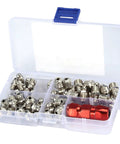 Metal Grease Fitting Kit Pack Of Replacement Nipples For Mechanical Lubrication Systems in plastic case with 60 pieces