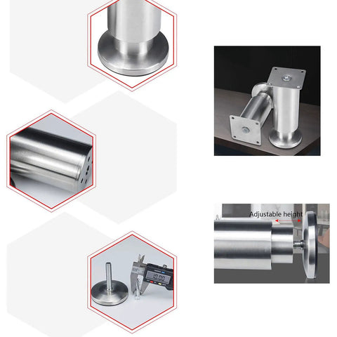 Adjustable Stainless Steel Furniture Legs Set Of 4 Beefy Built To Last Modern Table Legs with adjustable height mechanism