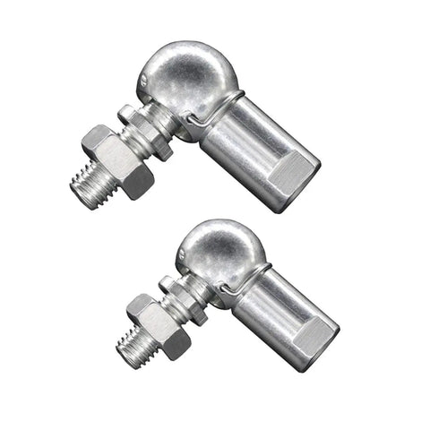 Rock Solid Heavy Duty SQP16S Rod End Bearing With M16x1.5 Thread Angle Ball Joint Crafted From Hardened Steel For Cnc Machinery And Power Tools Built Tough As Nails, showing two steel ball joints.