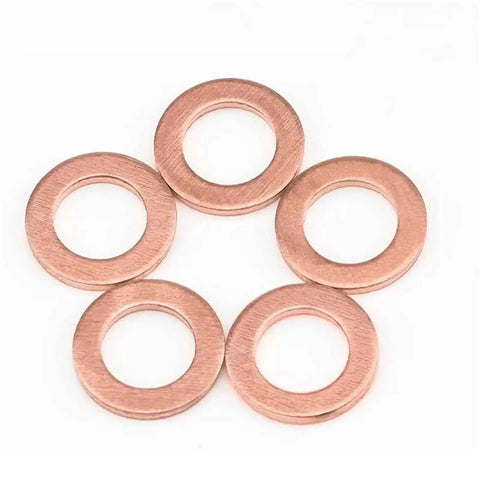 Top Notch Flat Copper Washers 150Pc Assortment Heat Resistant Oil Seal Gaskets For Auto Sump Plugs M6 M8 M10 M12 M14 M16 M18 Fits Cars With Organizer Box Keeps Engines Tight Dry Preventing Costly Breakdowns Works Great For Any Driver Fixing Ride. Flat copper washers